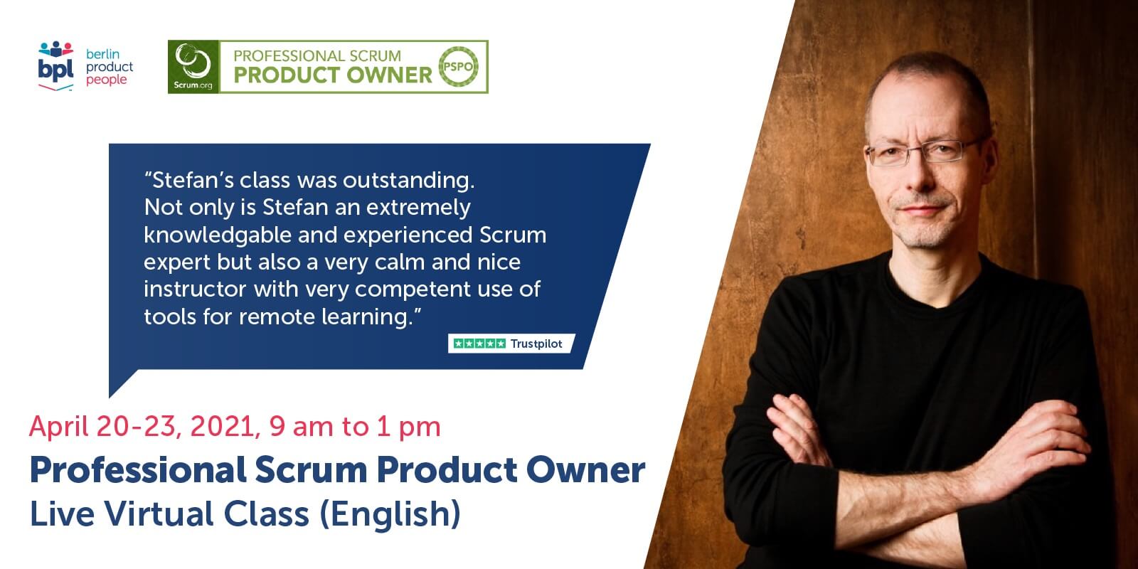PSPO Professional Scrum Product Owner Online training class in April 2021 — Berlin Product People GmbH