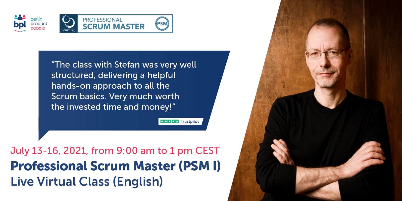 Professional Scrum Master Online Training w/ PSM Certificate — July 13-16, 2021 — Berlin Product People GmbH