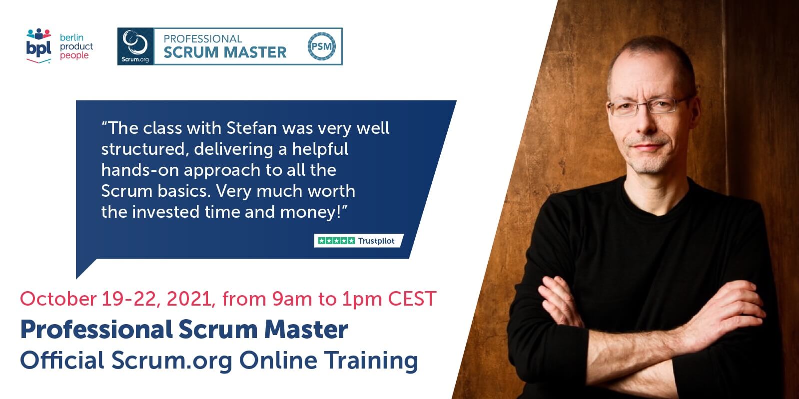 Professional Scrum Master Online Training w/ PSM I Certificate: October 19-22, 2021 — Berlin Product People GmbH