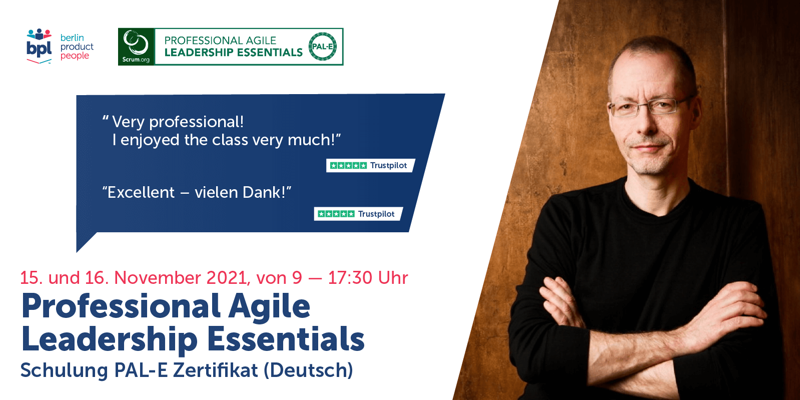 Professional Agile Leadership Essentials Schulung mit PAL-E Zertifikat November 2021 — Berlin Product People GmbH