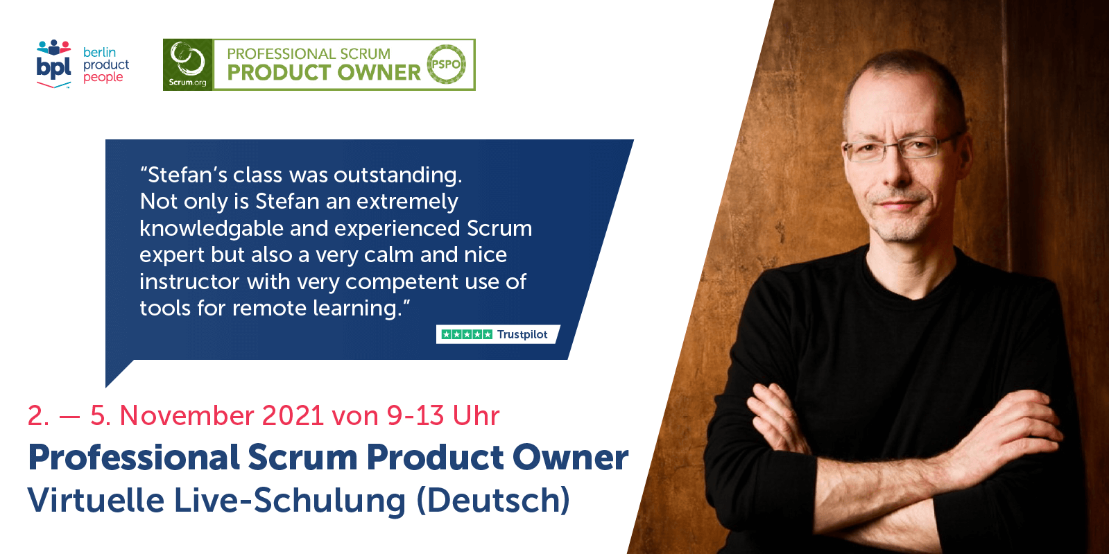 Virtuelle Professional Scrum Product Owner Schulung mit PSPO Zertifikat — 21. bis 24. September 2021 — Berlin Product People GmbH