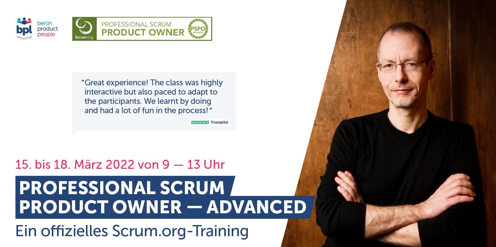 Fortgeschrittenen Professional Scrum Product Owner Advanced PSPO-A Schulung mit PSPO II Zertifikat März 2022 — Berlin Product People GmbH